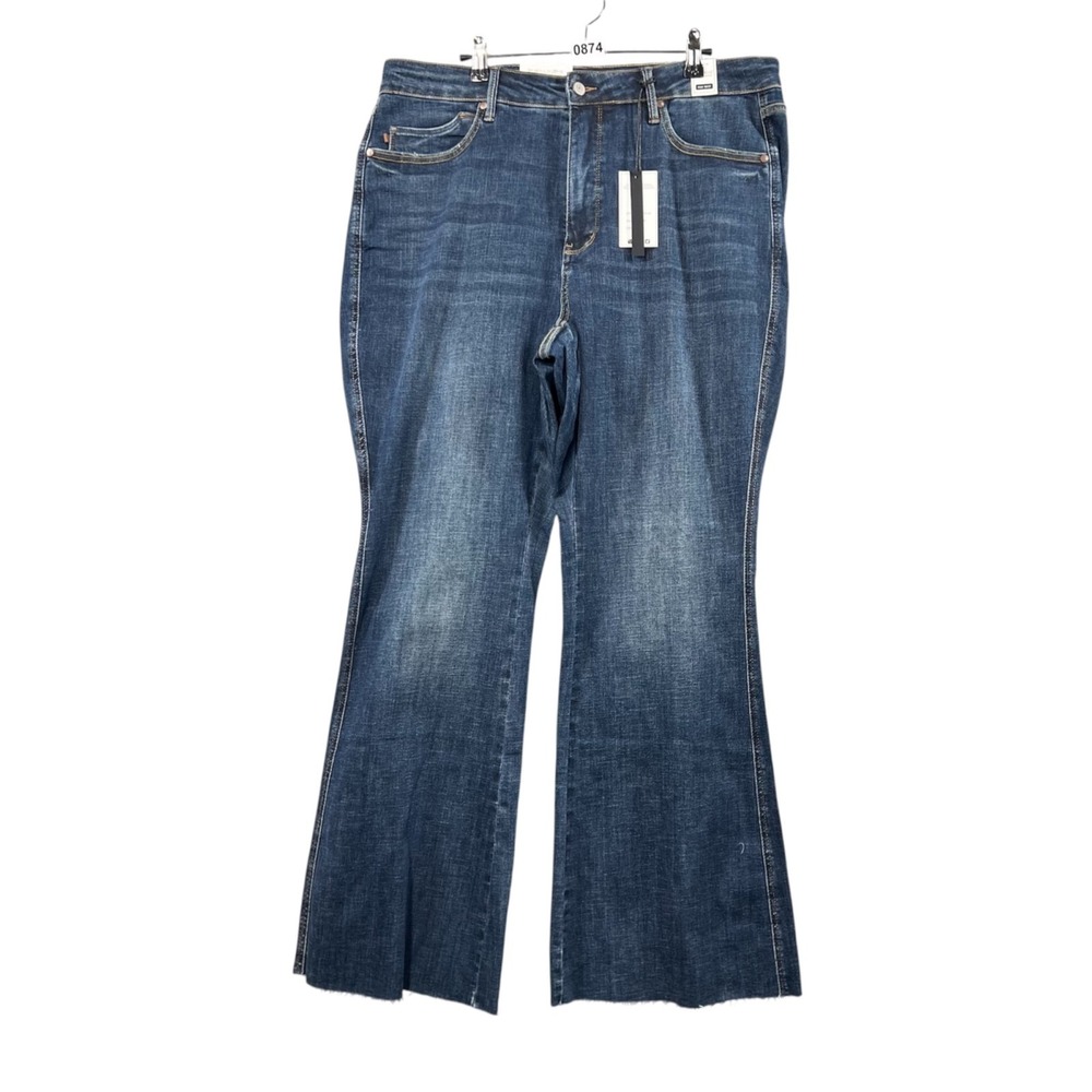 Judy Blue Flare Fit Jeans Womens Size 20W Dark Blue Tummy Control Stretch NEW